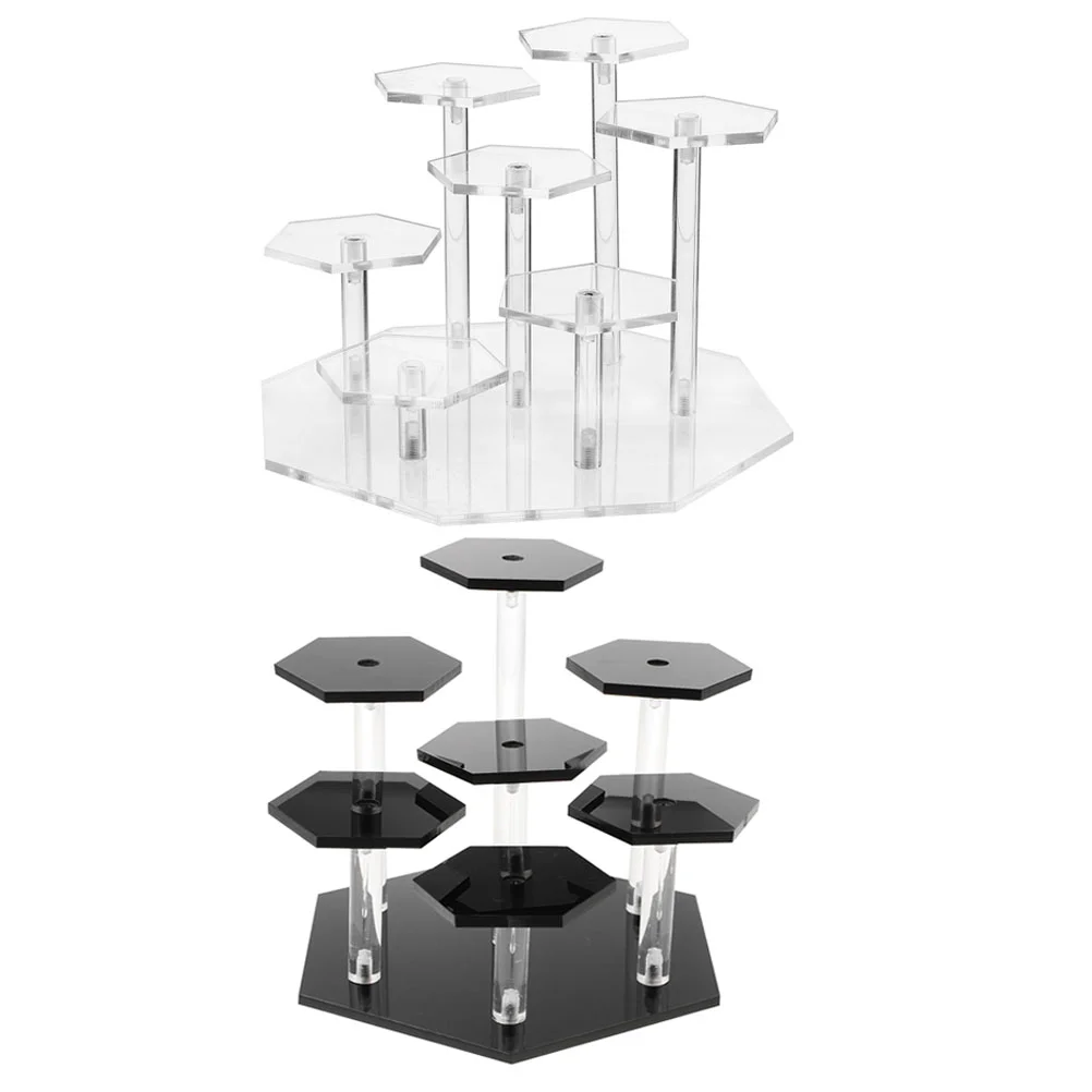 

2 sets of Acrylic Display Stands Perfume Organizers Storage Stands Conutertop Organizer