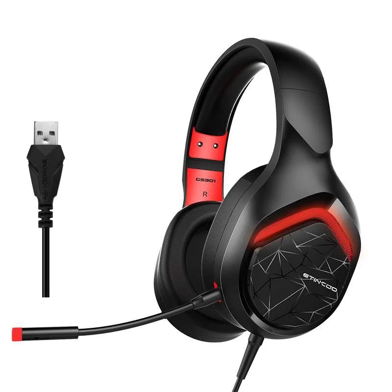 

SOMIC GS301 Gaming Headset 7.1 Surround Sound Stereo Overhead Headphones USB Microphone Breathing LED Light PC PS4 Gamer SOMIC G
