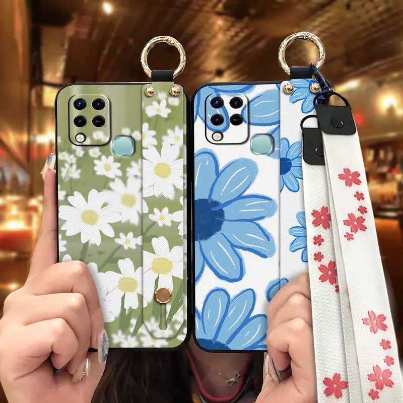 sunflower fashion design phone case for infinix x689x689chot 10shot 10t soft case wrist strap free global shipping