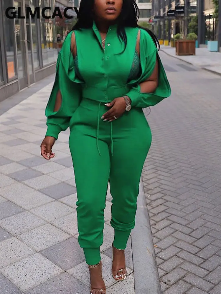 

Женские спортивные костюмы из 2 предметов, топ на пуговицах с длинным рукавом и облегающие брюки