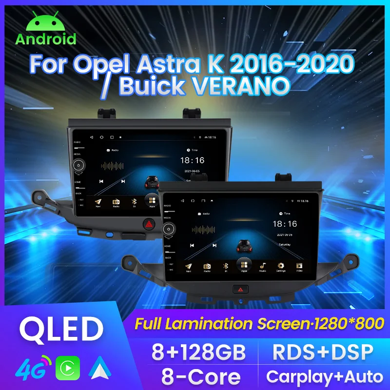 

MLOVELIN QLED 1280*800P 8G+128G Android 11 For Opel Astra K 2015-2019 Car Radio multimedia player android car player 2din no dvd