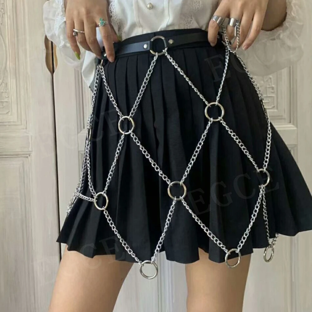 

Ремень-портупея для нижней части тела, сексуальные женские аксессуары для юбки, подтяжки в стиле панк с металлической цепочкой, эротические ремни на талию, одежда