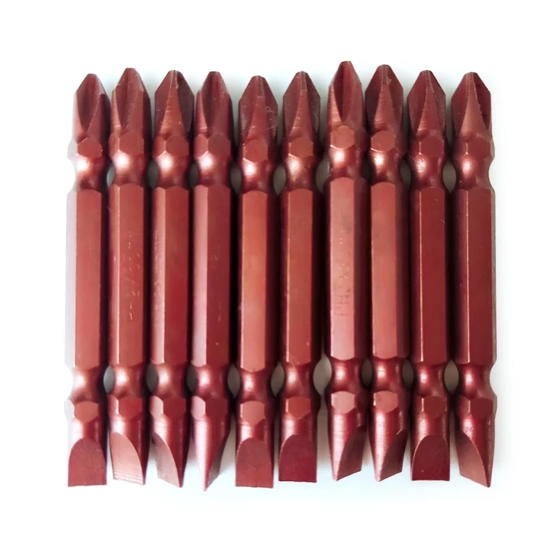 

10-Pack Double Head Magnetic Screwdriver Bits High-Quality Steel Construction & Slotted Bits for Durability