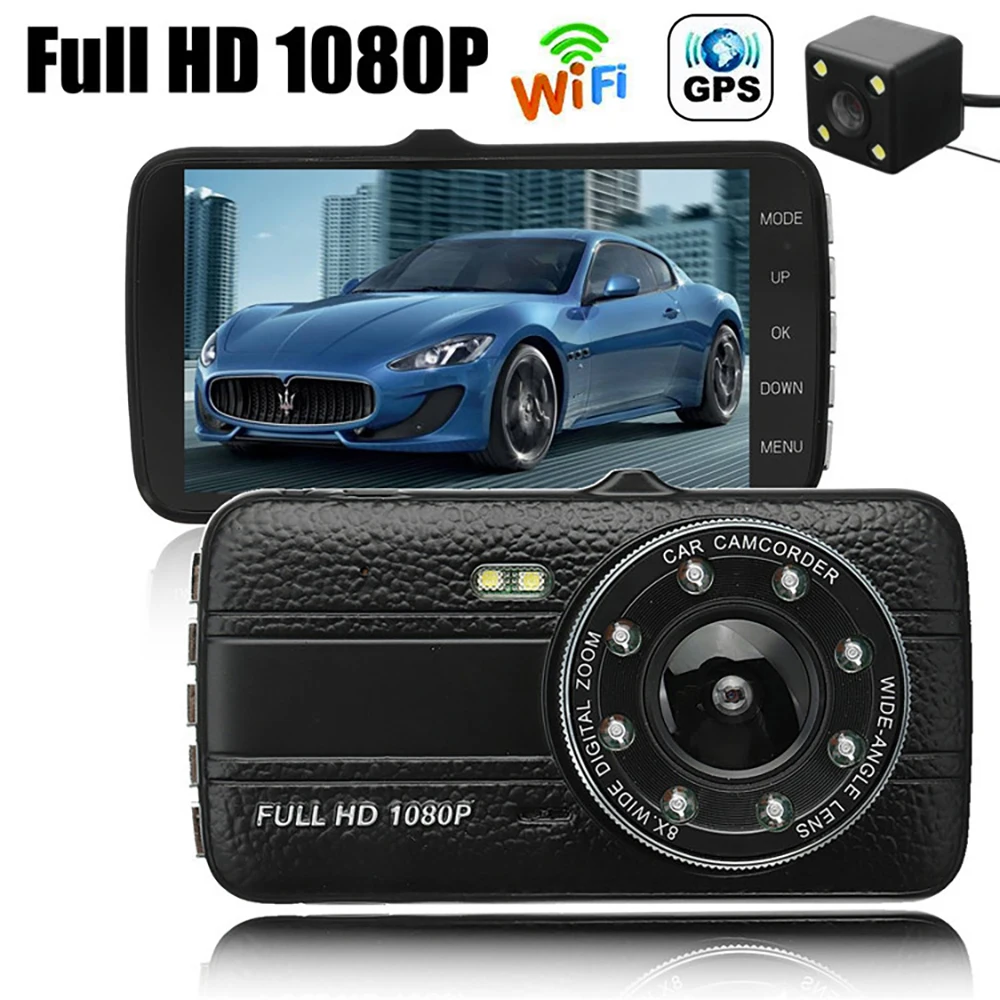 

Car DVR WiFi Dash Cam 4.0" Full HD 1080P Rear View Camera Mirror Recorder Auto Monitor Dashcam Black Box GPS Car Accessories