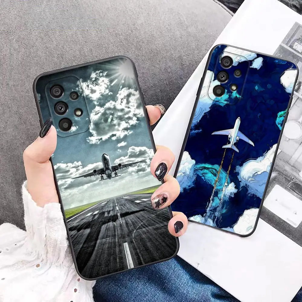 

The Plane Set In The Sunset Funda Case For Samsung A90 A80 A73 A71 A70 A53 A52 A51 A50 A42 A33 A32 A30 A21S A14 A12 A10 5G Case