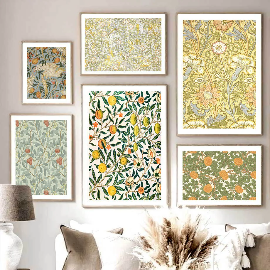 

Винтажные постеры и принты Вильям Морриса с цветами и фруктами, Ретро Художественная Картина на холсте, настенные картины в скандинавском с...