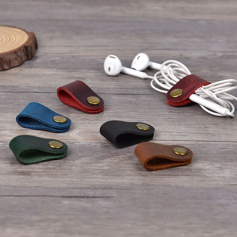 Держатель для кабеля из натуральной кожи