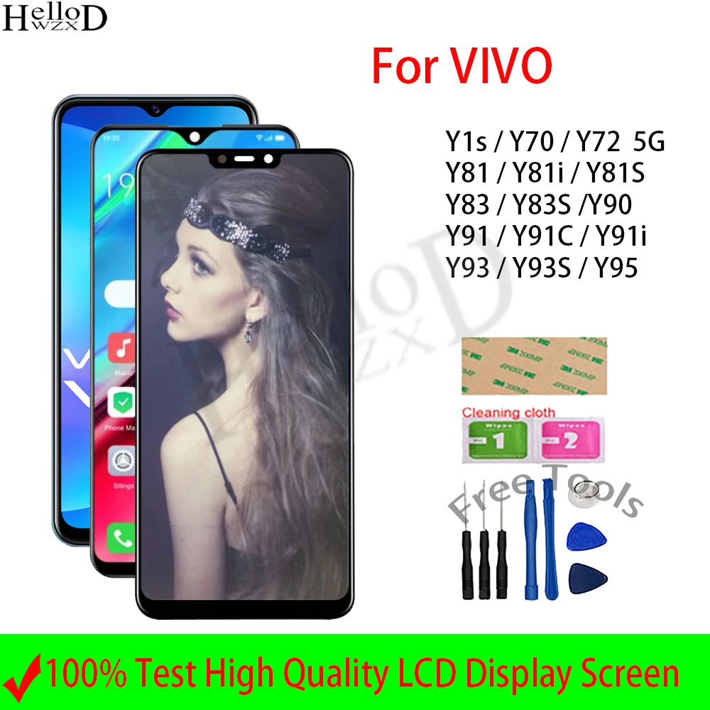

For Vivo Y1s Y70 Y72 Y81 Y81i Y81S Y83 Y83S Y90 Y91 Y91C Y91i Y93 Y93S Y95 LCD Display Touch Screen Digitizer Assembly Replacemt