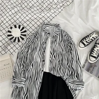 xej striped tunic for women cotton shirt elegant spring summer 2022 women fashion zebra pattern clothing for women