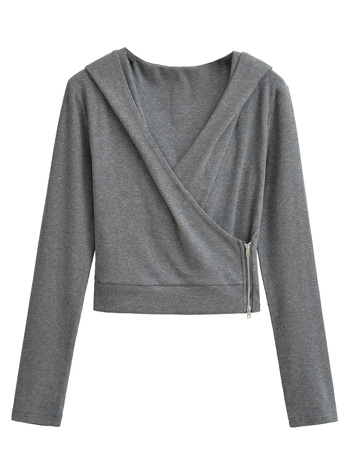 2024 ранняя осень пряная девушка кардиган с перекрестным v-образным вырезом и