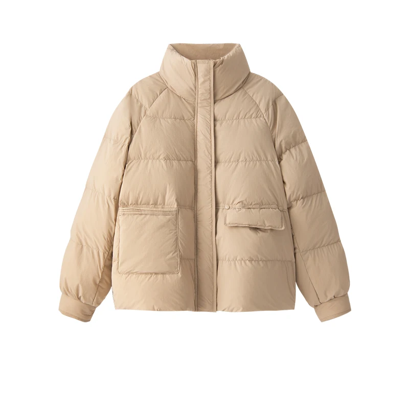 High-quality 90%  White Duck Down Jacket Women  Casual  Autumn/Winter  Casaco Feminino  Wide-waisted  Zipper Thin Coat