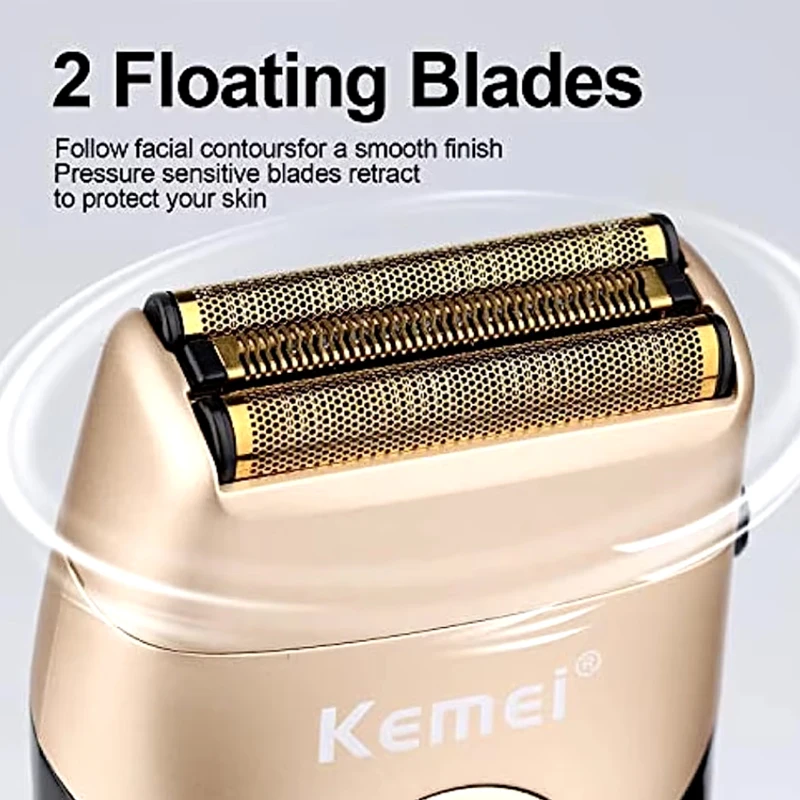 Мужской водонепроницаемый Аккумуляторный триммер для бороды Kemei бритва с