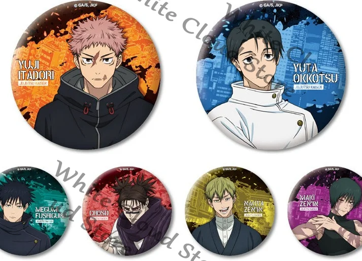 Официальный значок-эмблема из аниме «Магическая битва» (Jujutsu Kaisen) с изображением Юдзи Итадори, Юты Ококу, Мегуми Фушигуро, Чосо. Подарок. (art.: 3920dcea3e5e2) - 3920dcea3e5e2