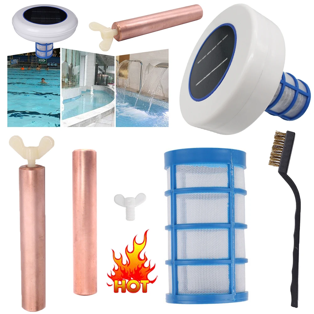 Ионизатор для бассейна на солнечной батарее очиститель медных и серебряных