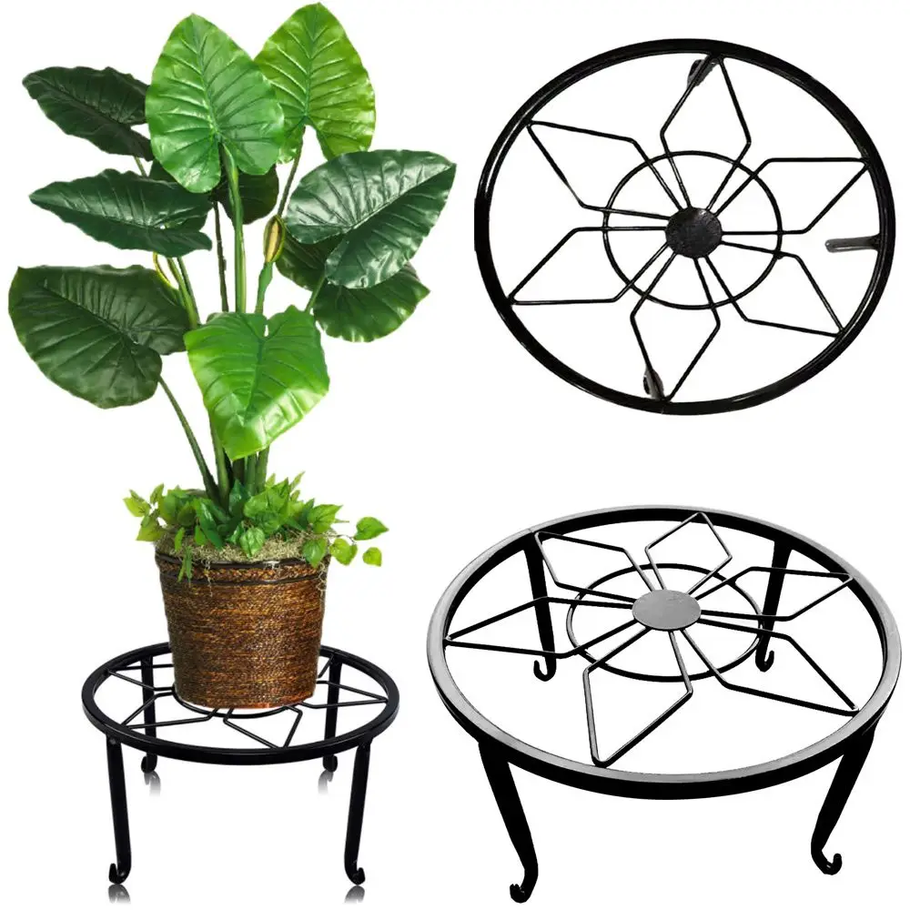 

Круглая подставка из кованого железа, стеллаж для садовых растений, цветочных горшков, подставка для горшков