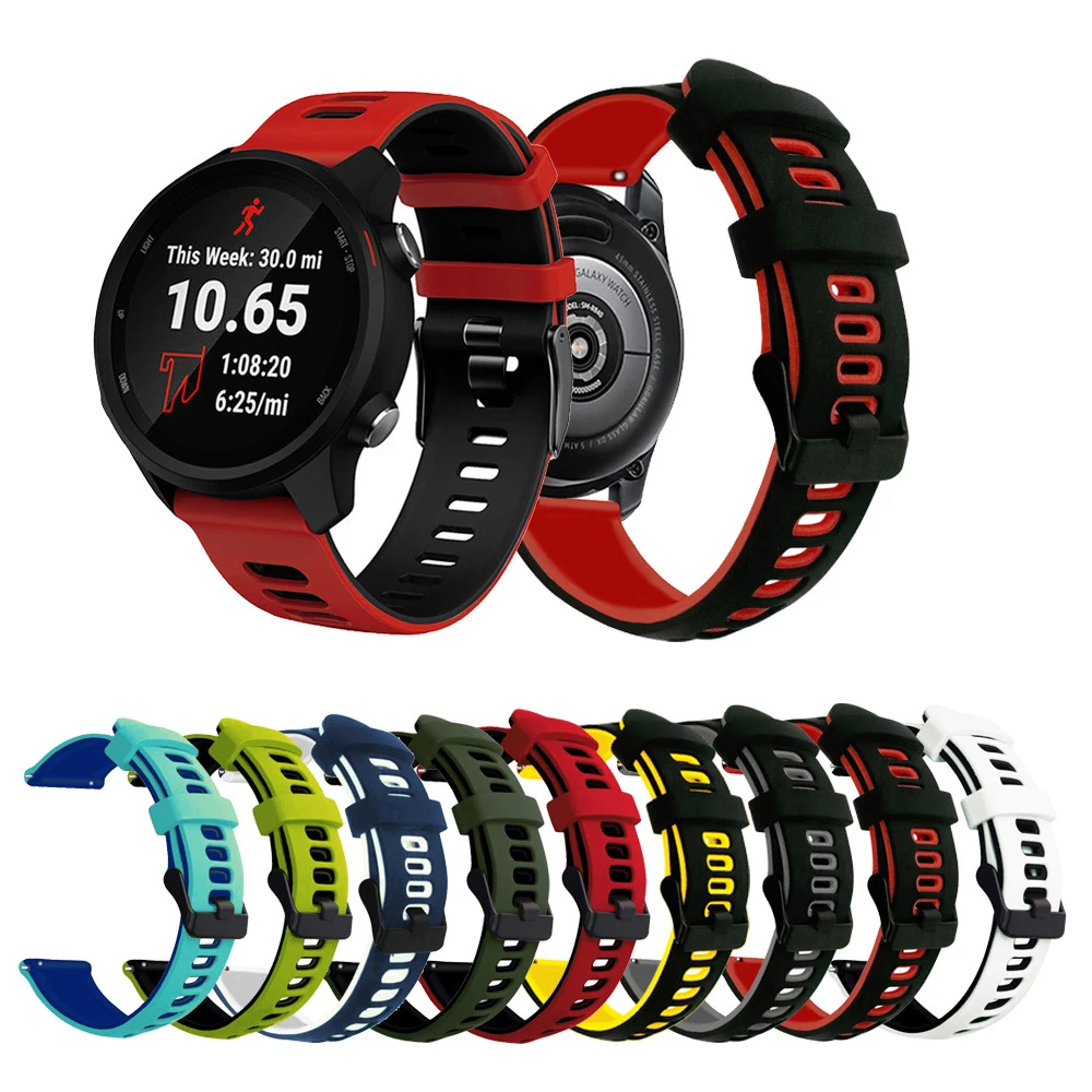 

Силиконовый ремешок для Huawei GT2/Garmin 245/Samsung active/S3 20 мм 22 мм ремешок для часов двухцветный ремешок для часов UTAHI S24