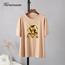Hirsionsan Gotic Graphic T Shirt Women 2021 New Fashion Aesthetic Lemon Print Summer Tops Korean Cotton Short Sleeve Female Tees
