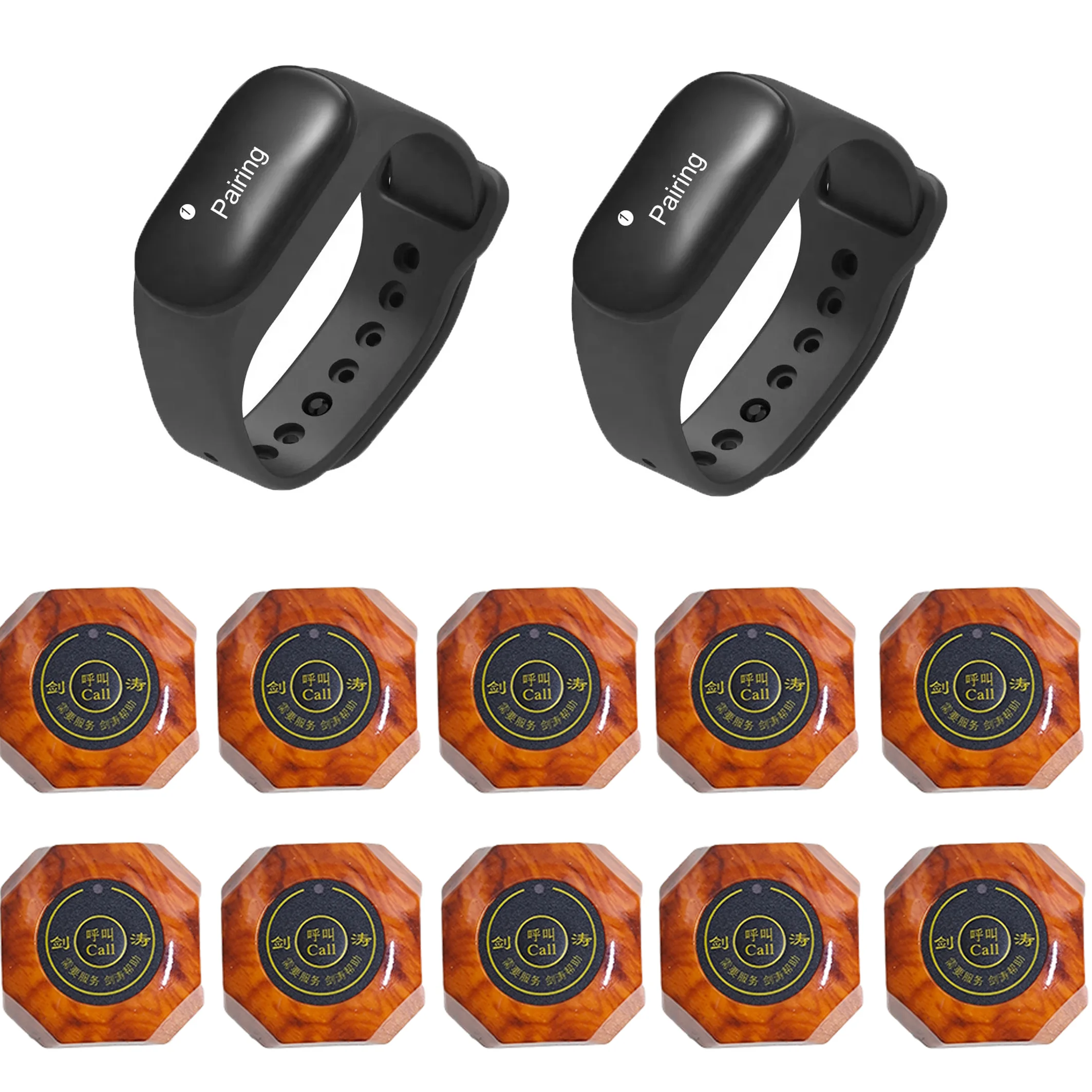 JIANTAO Restaurant Pager 2 Watch+10/15/20 Call Buttons Wireless Waiter Calling System Watch Receiver For Cafe Bar Clinic