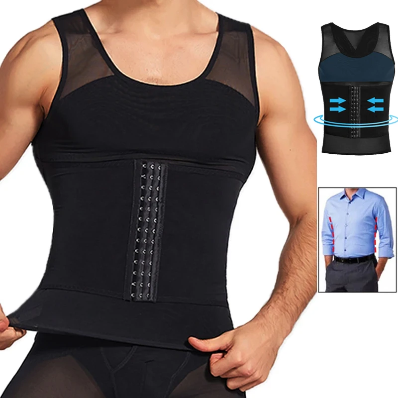 Мужской компрессионный жилет Hot Sweat Body Shaper от CXZD изготовленный из ПОЛИЭСТЕРА для