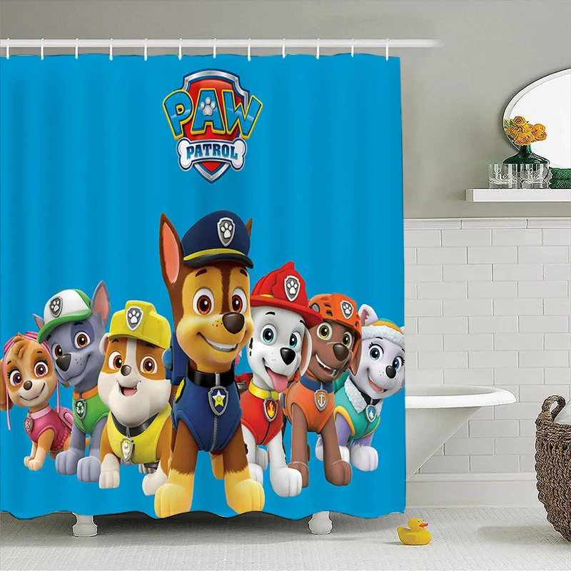 

Paw Patrol Shower Curtain Set Polyester Waterproof Action Figure Anime Figure Patrol Team Printingshower Curtain Bathroom Decor