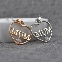 luxury necklace for women heart letter mum pendant necklace fashion choker mothers day gift jewelry birthday present for mom
