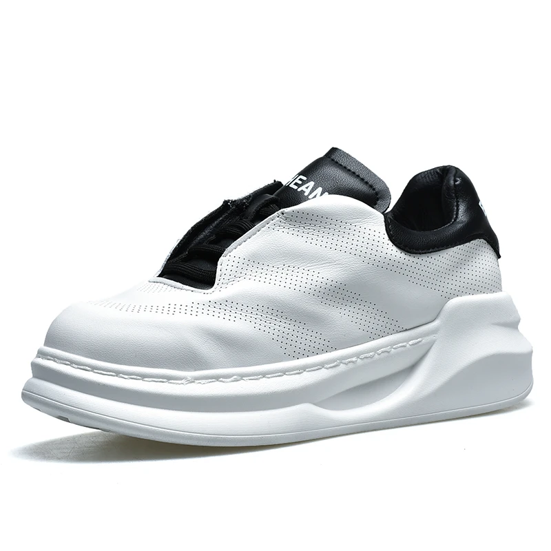 

Leather white shoes women's 2022 spring new casual all-match thick bottom shoes sports board single shoes