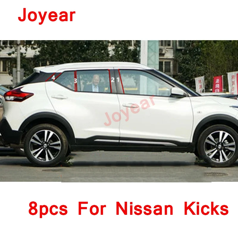 

For Nissan Kicks 2016-2022 Car Central Window Middle Column Trim Decoration Strip Pillar Exterior Protective Accessories