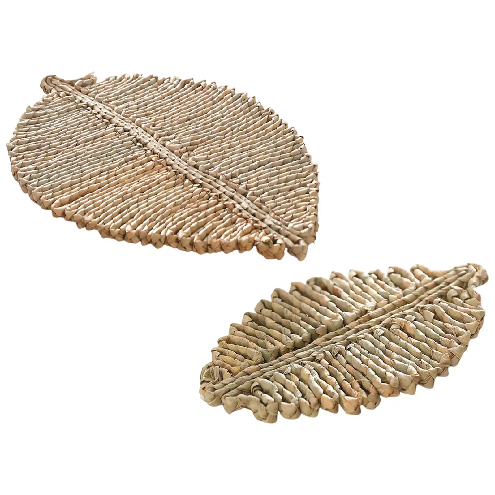 

Woven Placemat Protective Anti-Slip Leaf Shaped Place Mat for Soup Wedding