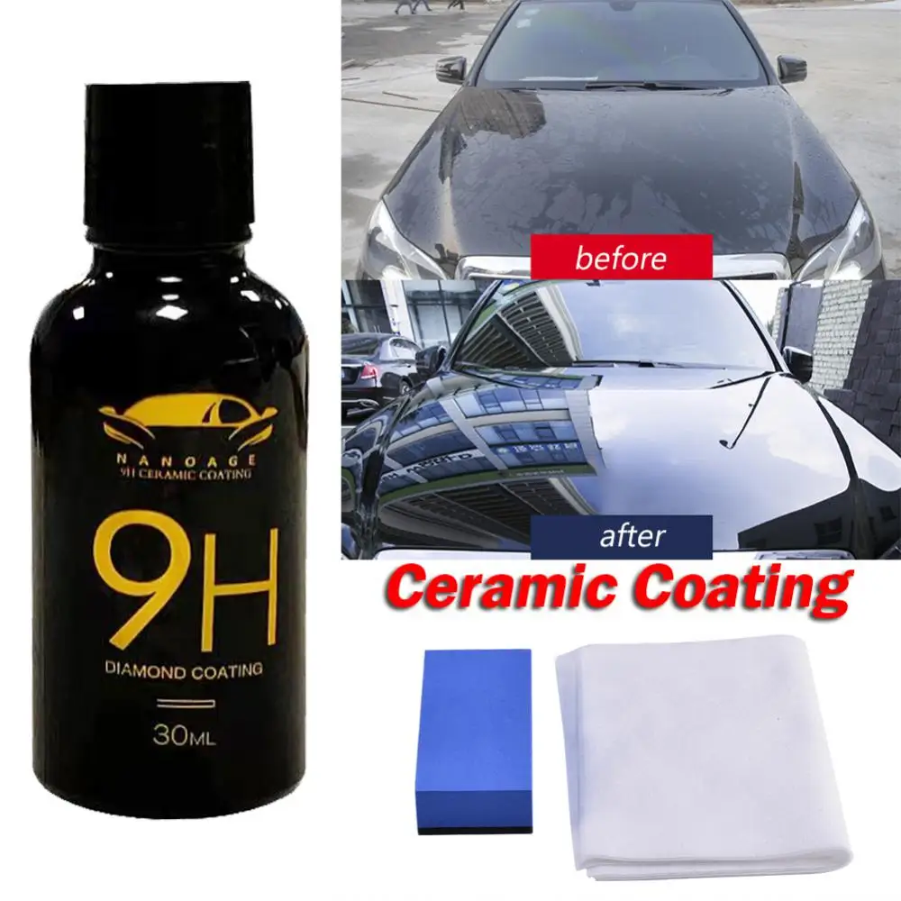 

9H Car Liquid Ceramic Coat Hydrophobic Glass Coating Motocycle Paint Care Anti-scratch Auto Detailing Glasscoat Car Maintenance