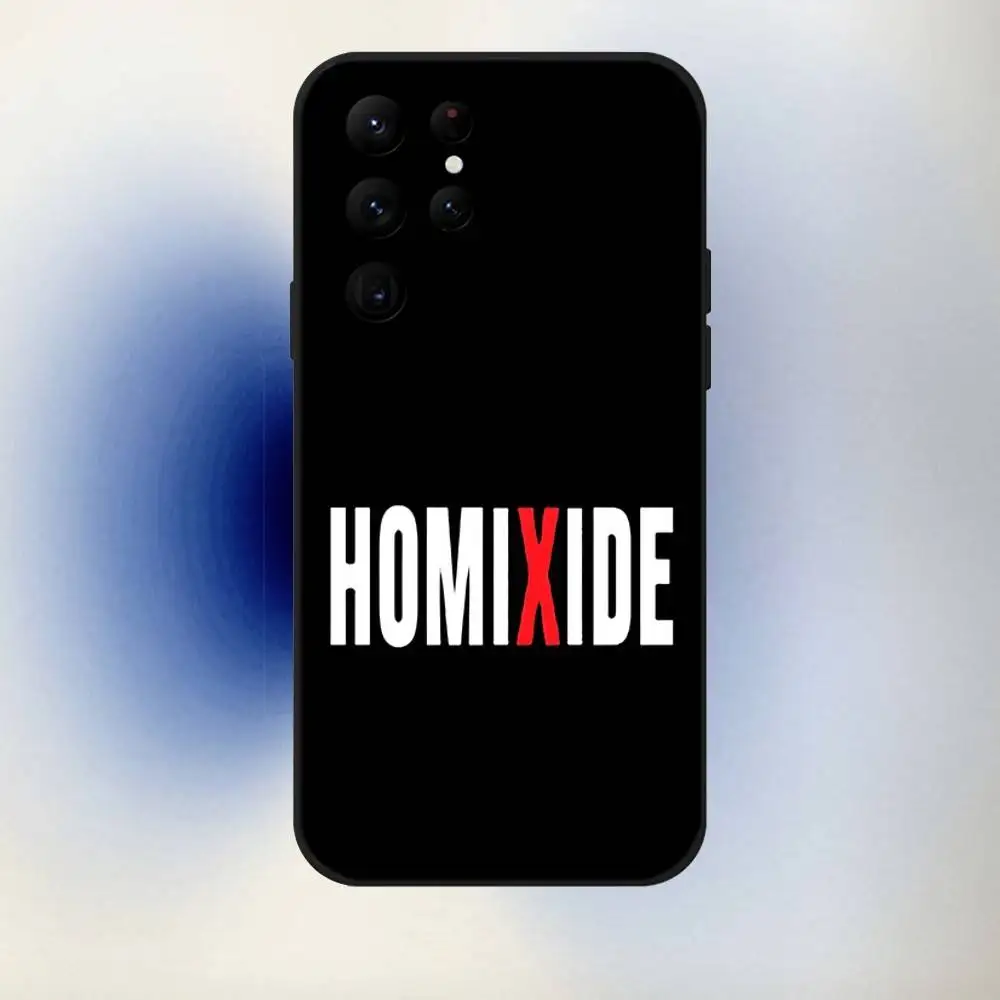 Фото Чехол для телефона Rapper H-Homixide Gang для Samsung S10, S21, FE, S21, S26, S25, S24, S23, Ultra, S9, S22, Plus, черный, противоударный, силиконовый, мягкий №2