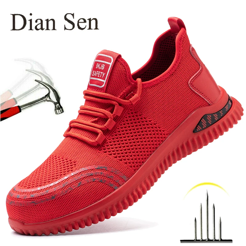 

Diansen Indestructible Shoes Lightweight Men And Women Work Boots Steel Toe Safety Boots Puncture-Proof Sneaker Breathable Shoes