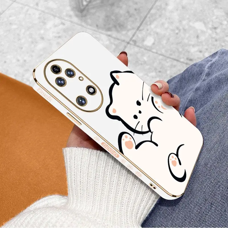 Роскошный чехол для телефона White Cloud Cat Huawei P50Pro P50 P30 P40Pro P40 P40Lite P30Lite P20 Mate 50 40 Nova 11 10SE