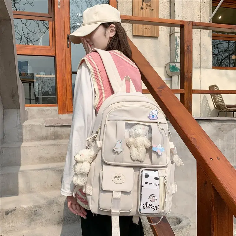 

Cute Women Large Capacity Backpack Waterproof Nylon Female Schoolbag College Lady Laptop Backpacks Kawaii Girl Travel Book Bags