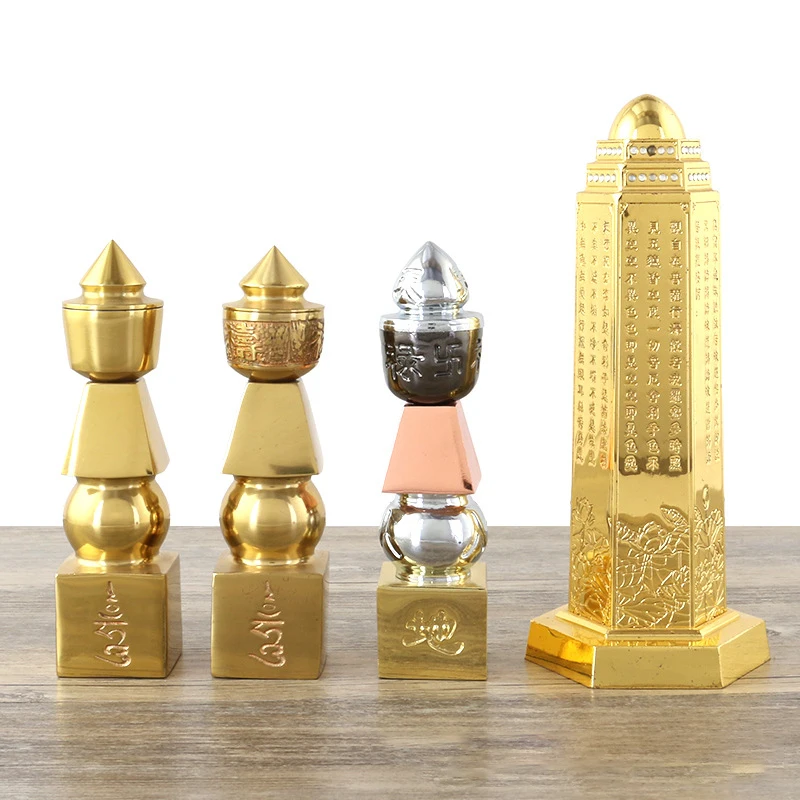 

Buddhist Feng Shui Brass Five Element Pagoda-amulet Can Be Equipped With Tibetan Treasures Pagoda Heaven And Earth