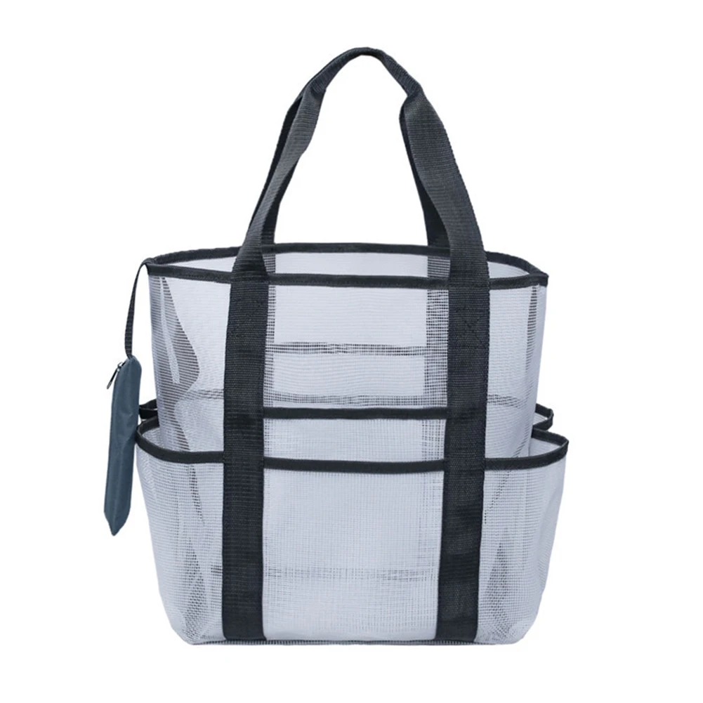 

Toy Storage Net Towel Clothes Organizer Holiday Shopping Mesh Bag With Pockets Foldable Lightweight Large Capacity Swimming Pool