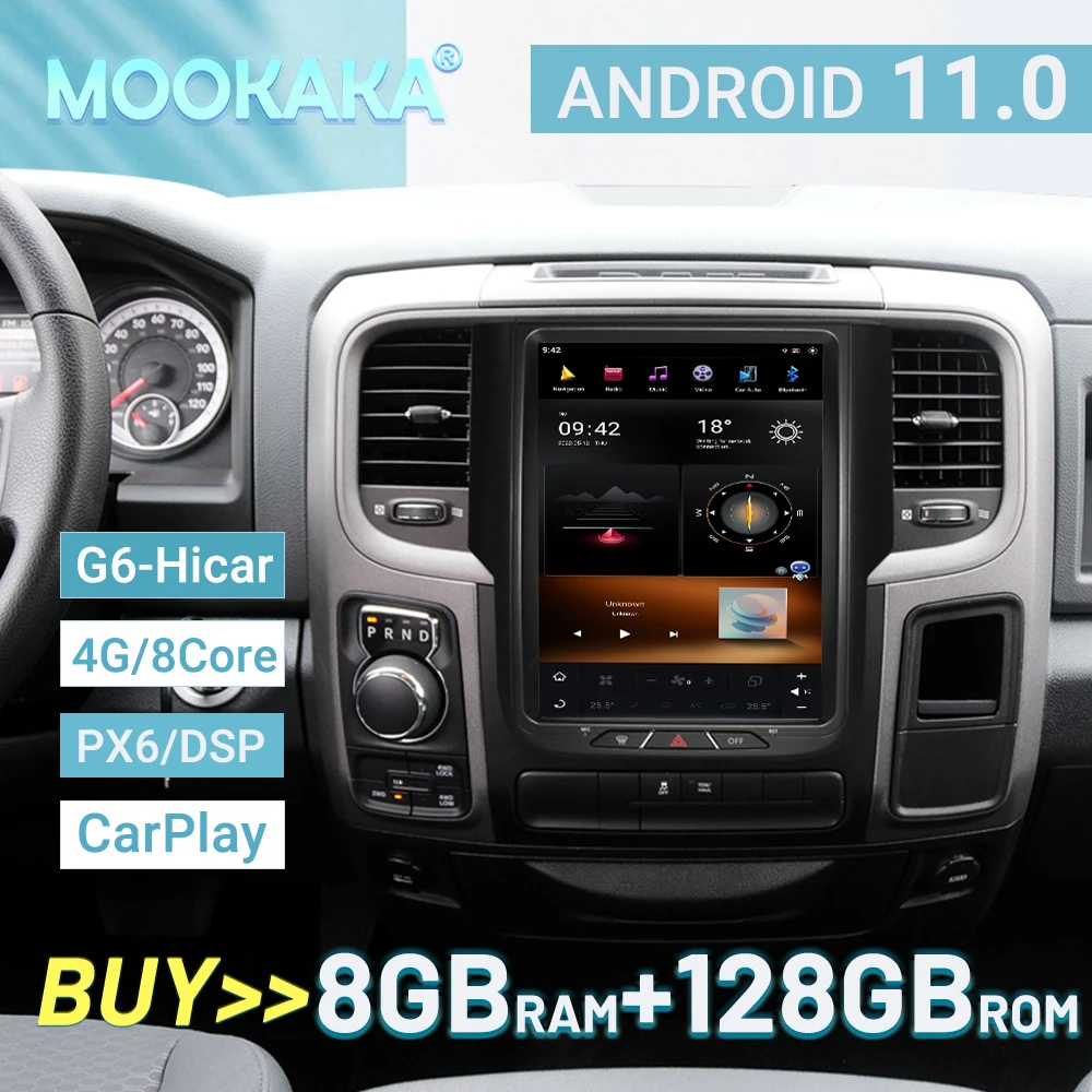 Android 11 For Dodge RAM 1500 2014-2018 HI-car Car radio Player Head
Unit GPS Navigation Voice control PX6/G6 128GB 4GLET 8core