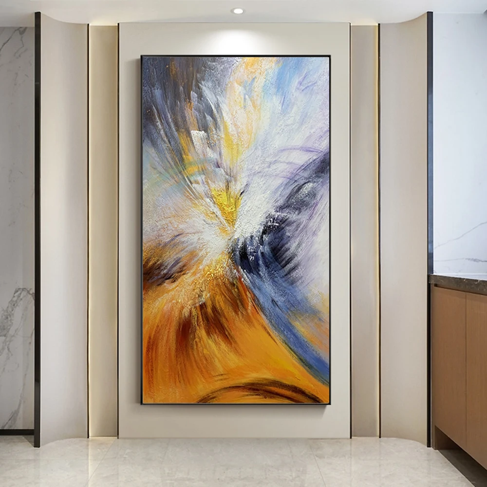 

HUACAN Abstract Colourful Artwork Modern Decor Oil Painting On Canvas Lanscaple Hand Painted Pictures Canvas Wall Art Unframed