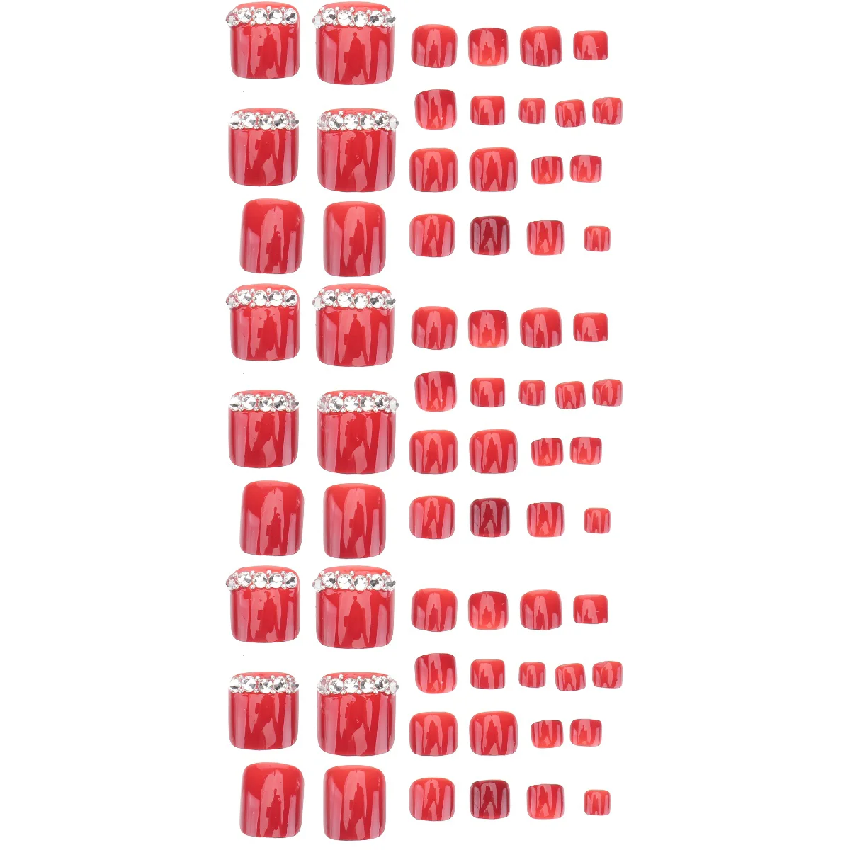 

Nail Toe Stickers Tips Nails French False Toes Artificial Tip Short Toenails Toenailart Rhinestone Pedicure Decals Manicure