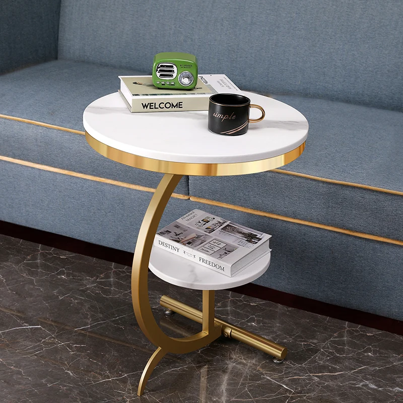 

White Coffee Table Decoration Living Room Luxury Modern Side Tables Design Minimalist Oval Metal Mesa Plegable Home Furniture
