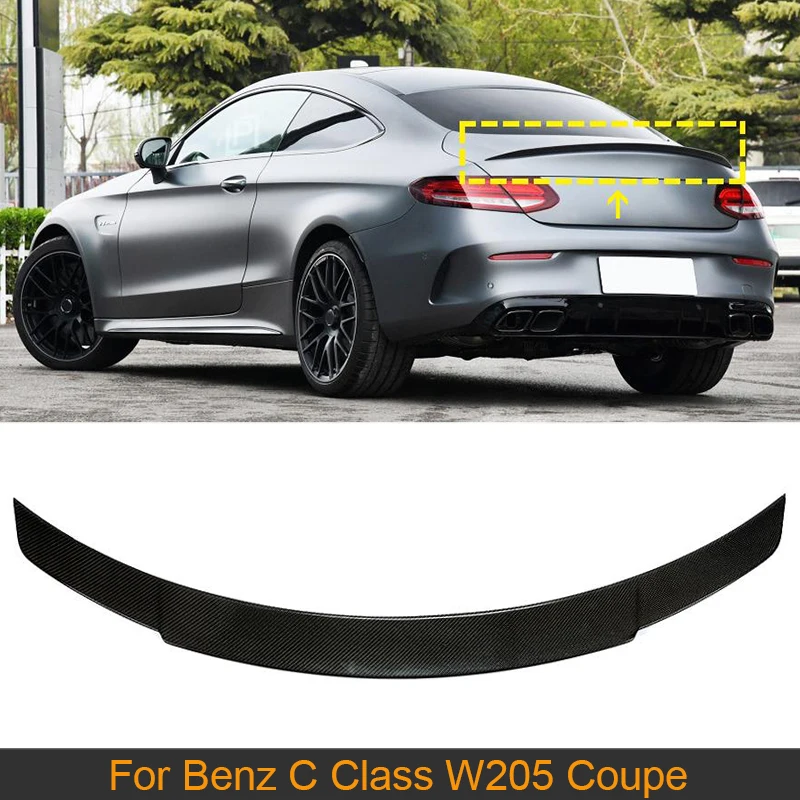 

Carbon Fiber Rear Trunk Wing Spoiler For Merecedes-Benz C Class W205 C205 Coupe 2015-2019 Car Rear Trunk Boot Lip Wing Spoiler