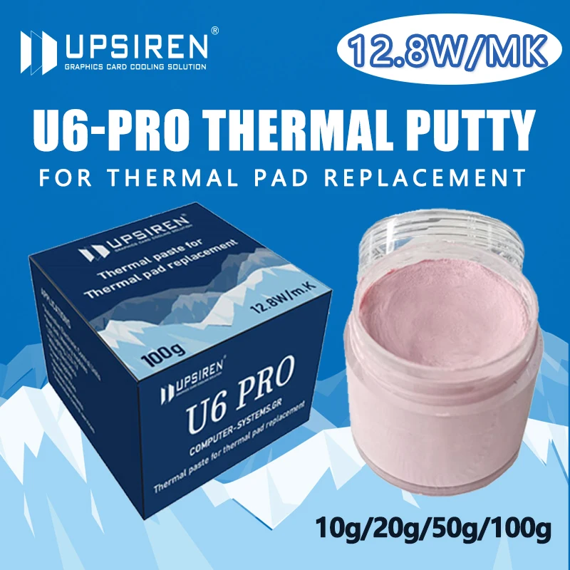 UPSIREN U6 PRO Thermal Putty GPU BTC Graphics Card Thermal Pad Replacement Non-Conductive Custom Thickness 20G High Performance