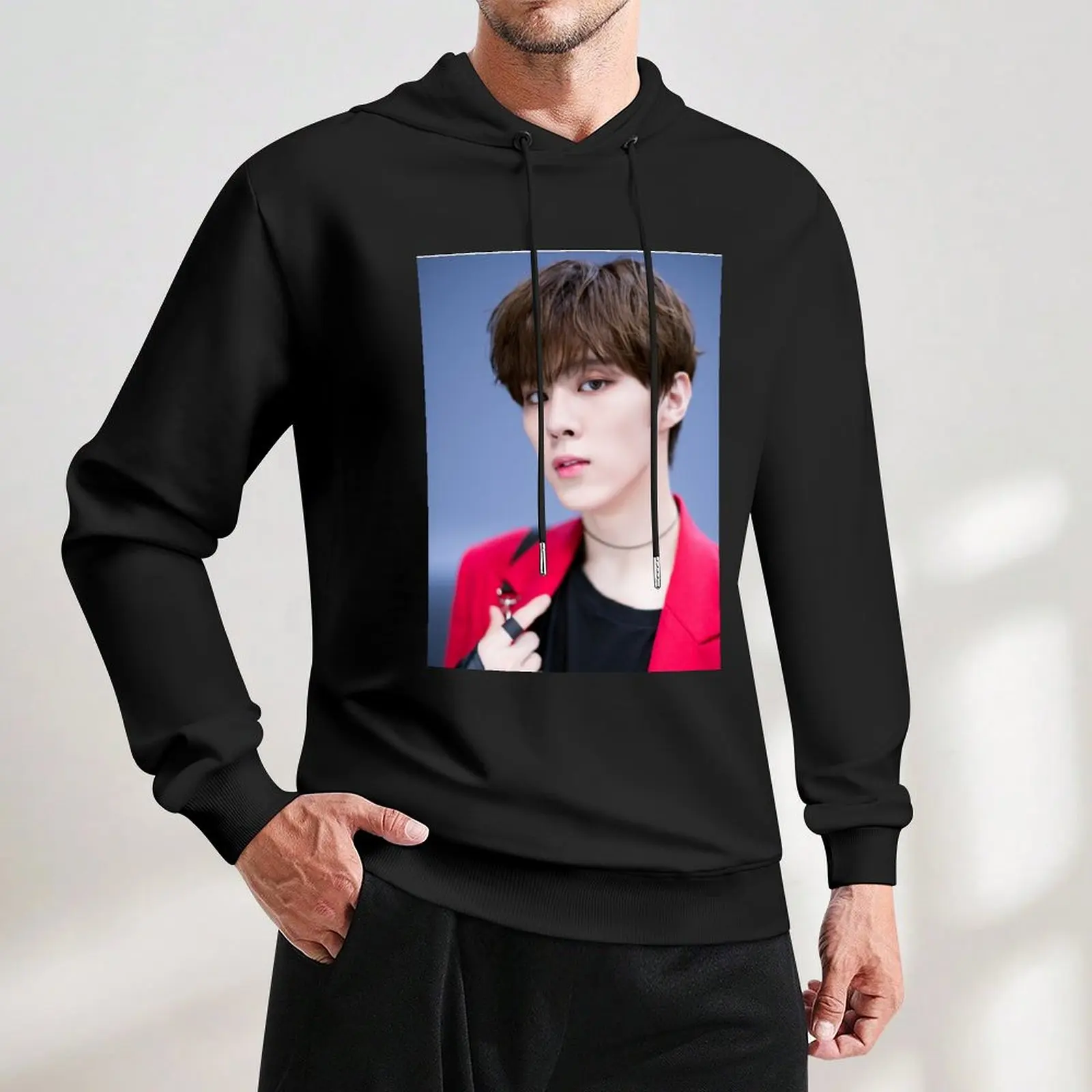 Пуловер Kim Wooseok с капюшоном осенняя одежда мужской комплект свитшотов зимняя