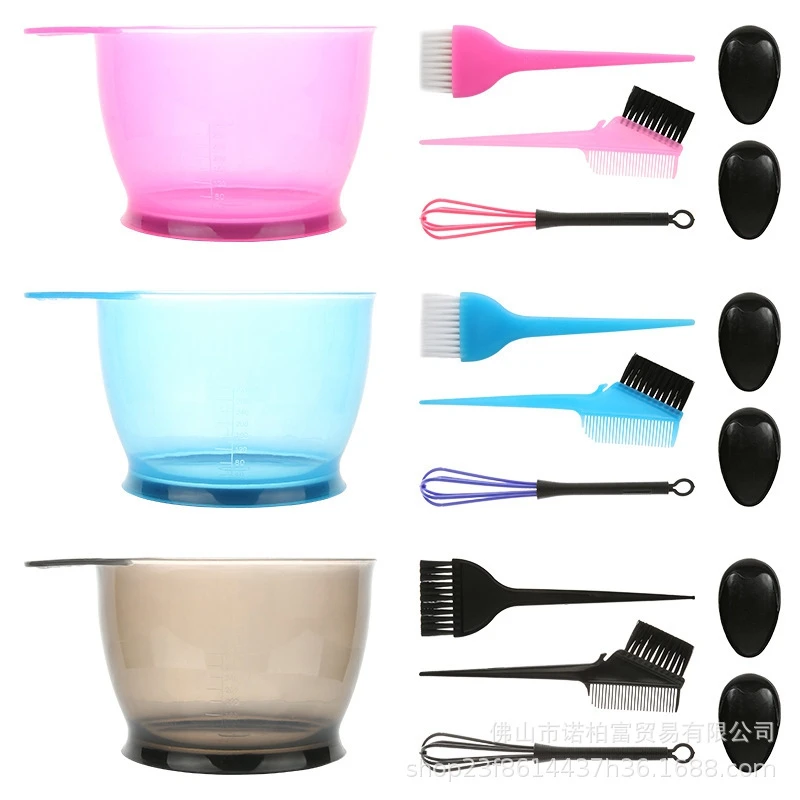 

5PCS Hair Dye Brush Bowl Set With Ear Cap Dye Mixer Hair Dye Dye Hair Dye Beauty Salon Styling Accessories