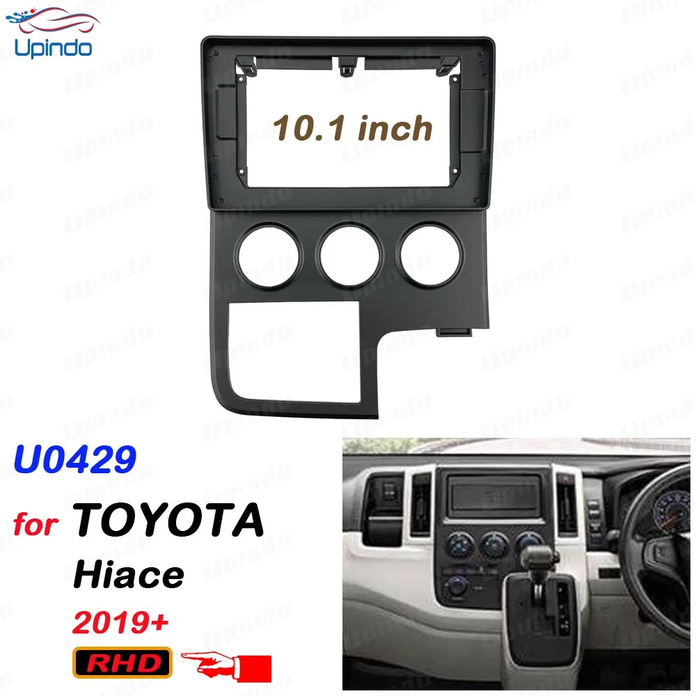

Car Accessoires 2 Din 10.1 Inch Radio Fascia DVD GPS MP5 Panel Frame for Toyota Hiace RHD 2019+ Dashboard Mount Kit