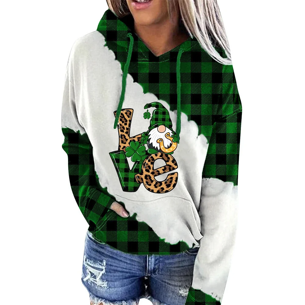 

St. Patrick Ireland Harajuku Oversized Hoodie Harajuku Casual Vintage Style Top Girl Children's Print Women's Autumn Clothing