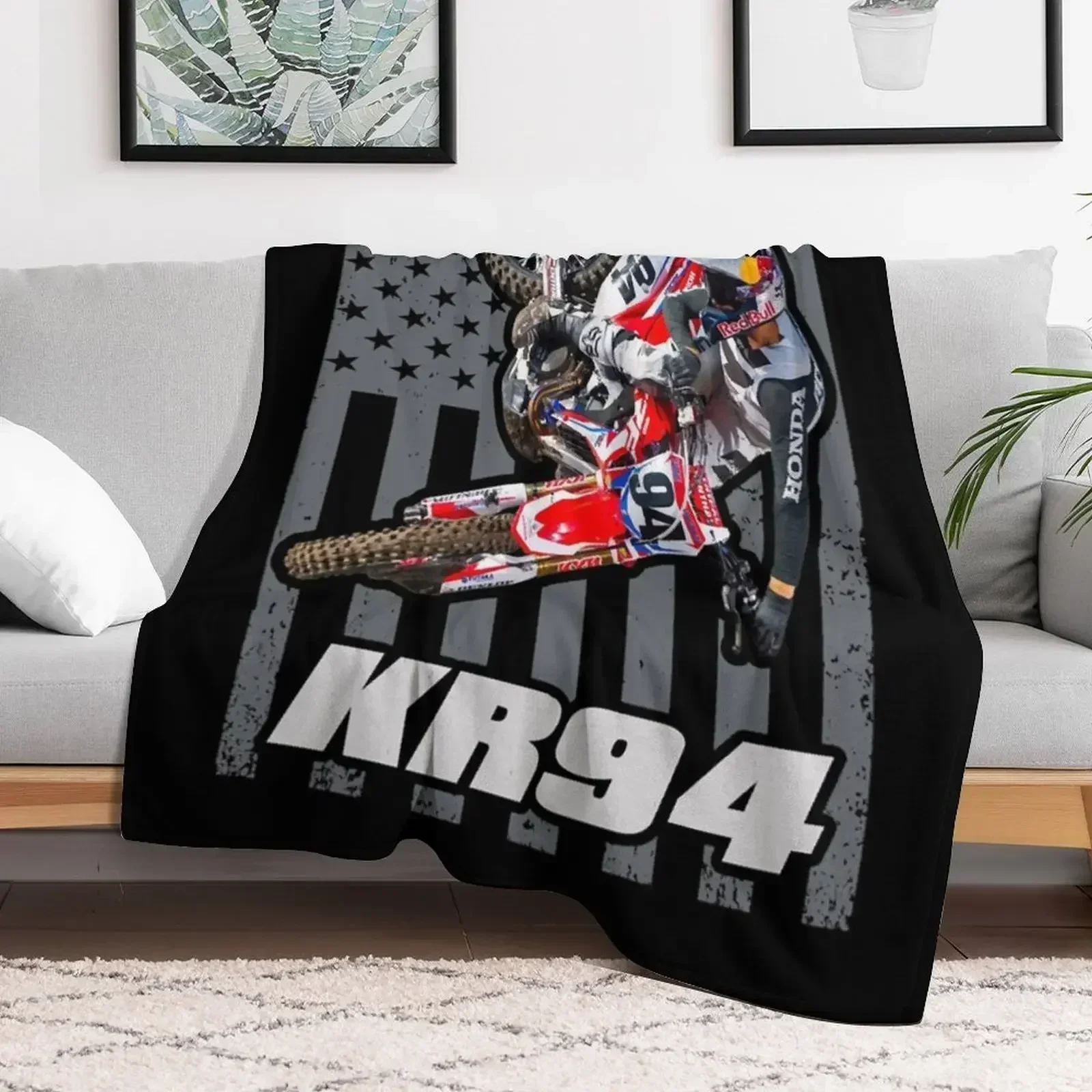 Кен Рочен KR94 Американский флаг 450 94 чемпион суперкросса США одеяло для волос