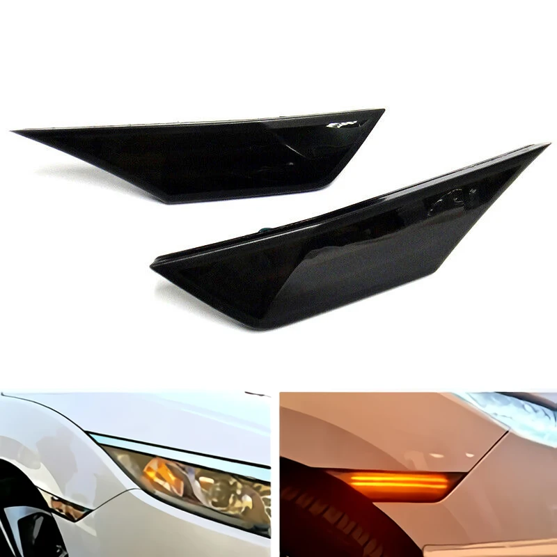

Для Honda Civic X Gen 10 FC FK 2016 2017 2018 2019 2020 2021 Динамический светодиодный индикатор боковой маркер сигнал Настройка фотоаксессуары