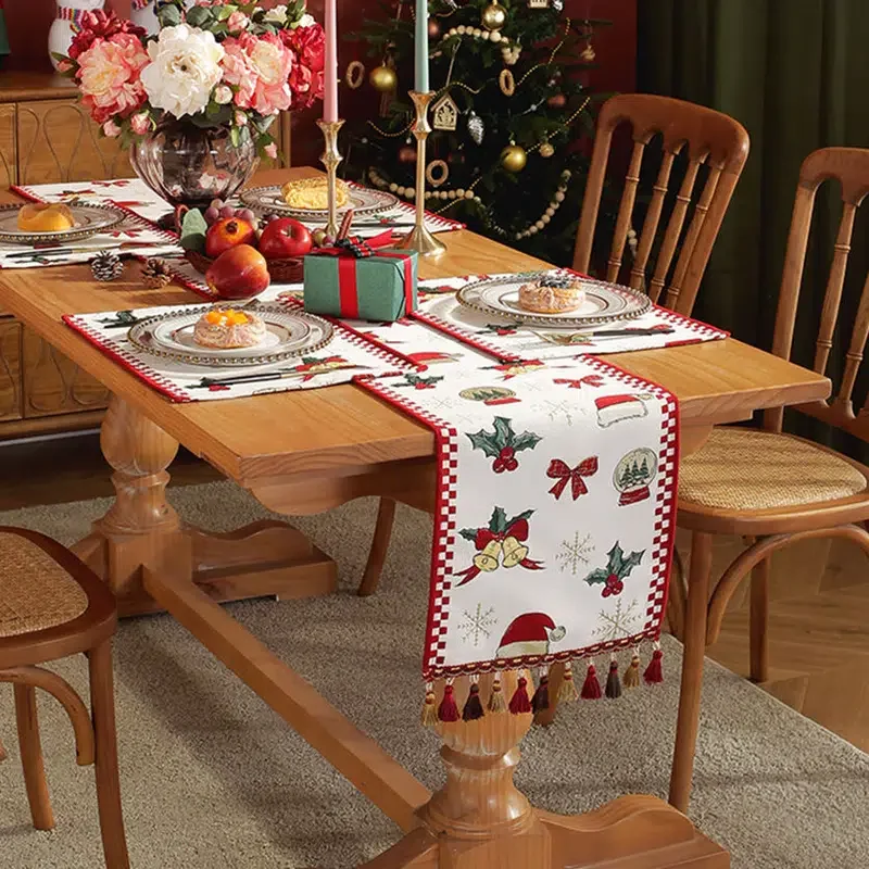 

HMTX Christmas High-end Light Luxury Decorative Table Runner