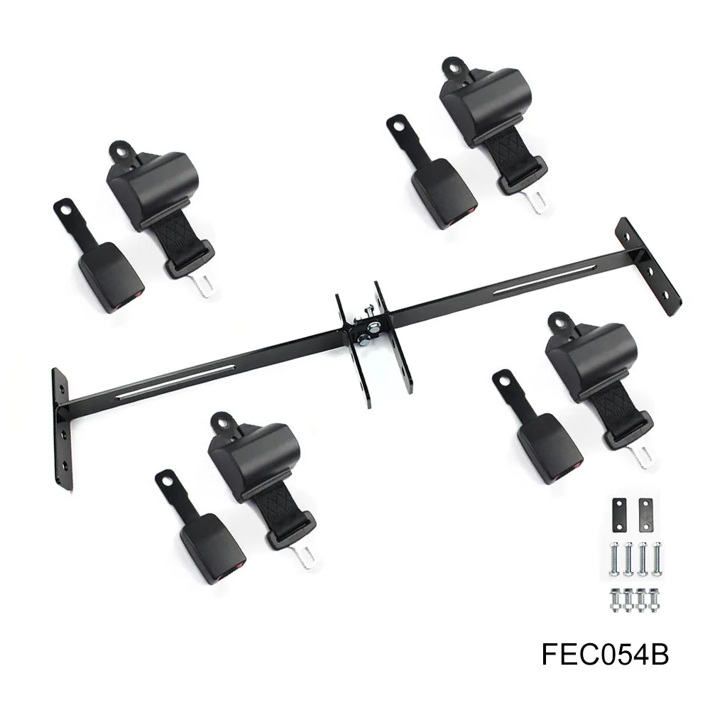 FAR EUROPE Golf Cart Retractable Seat Belts Kit With Bracket