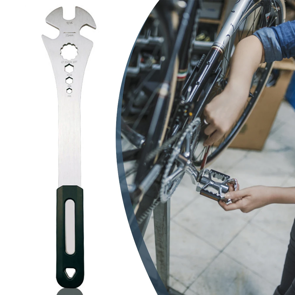 

6 в 1, многофункциональный велосипедный гаечный ключ, замок для горного и дорожного велосипеда, ножная педаль, вспомогательный ремонтный гае...